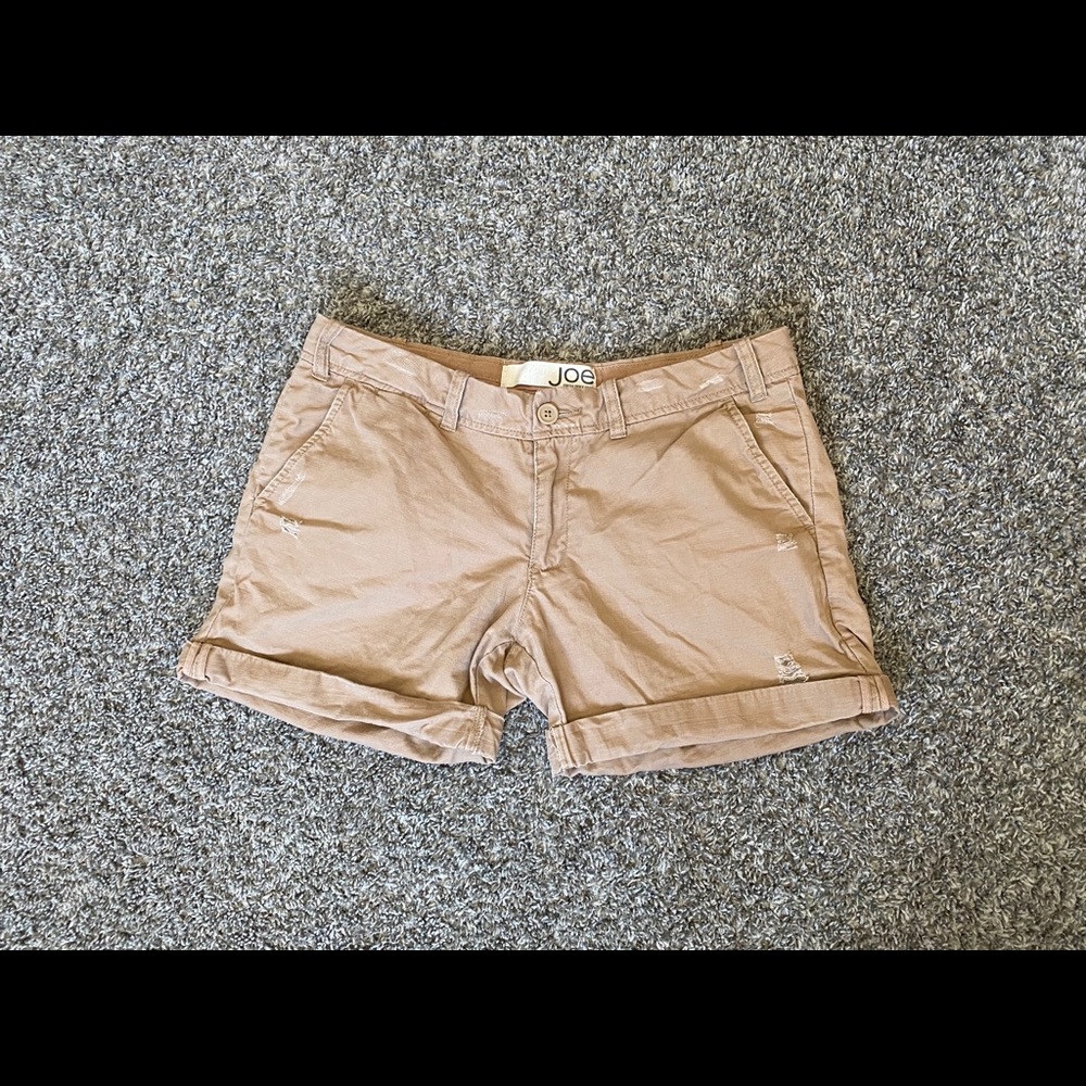 Tan Distressed Shorts